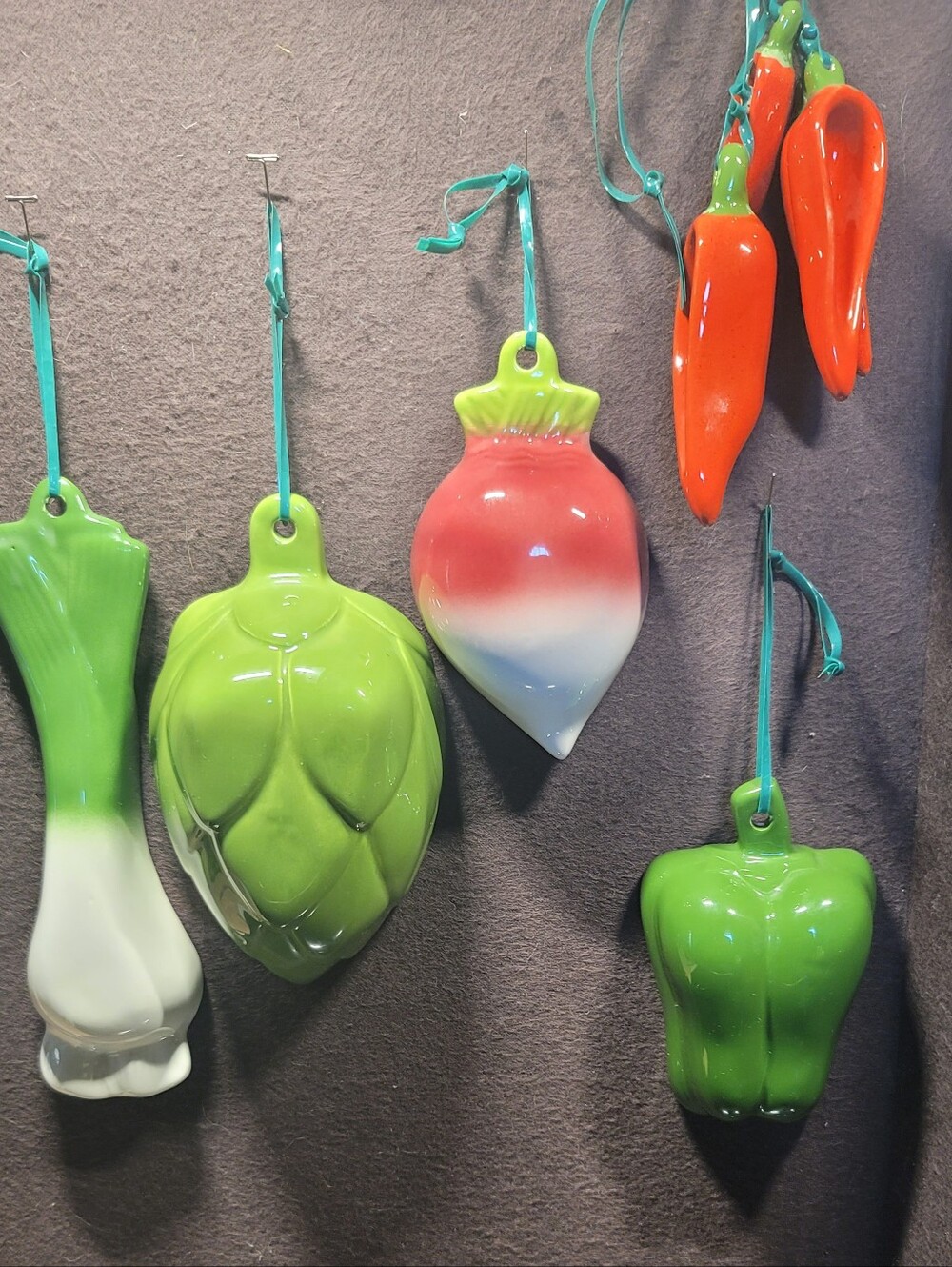 Ceramic Vegetable Ornaments - Avon's Gallery Originals, 1984
